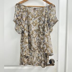 Material Girl Floral Blouse - Brown and Cream